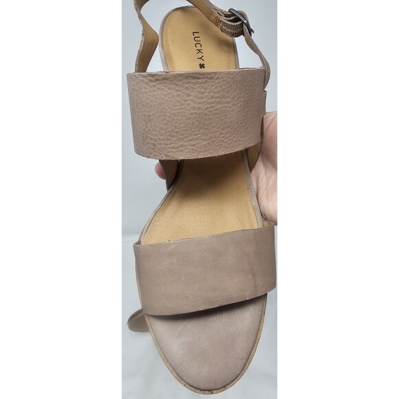 Lucky Brand Veneesha Sling back Desert Taupe Open Toe Heels Sandals Size 11 - Picture 2 of 13